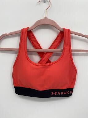 Under Armour Crossback Scoop Neck Active Sports Bra Orange Size Small